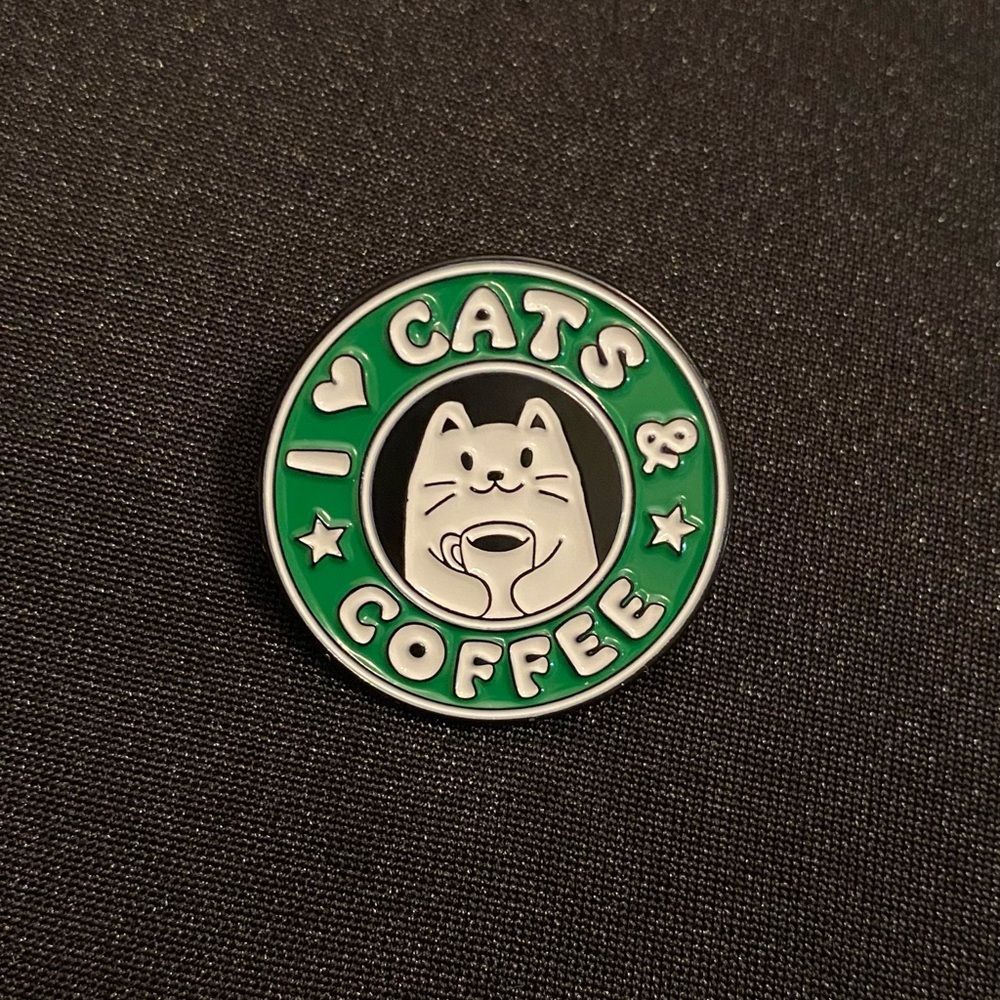 Caffeinated Kitty Pin or Magnet | I hope he’s drinking decaf 3 for $18
